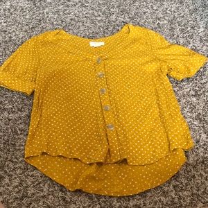 Anthropologie gold button down blouse